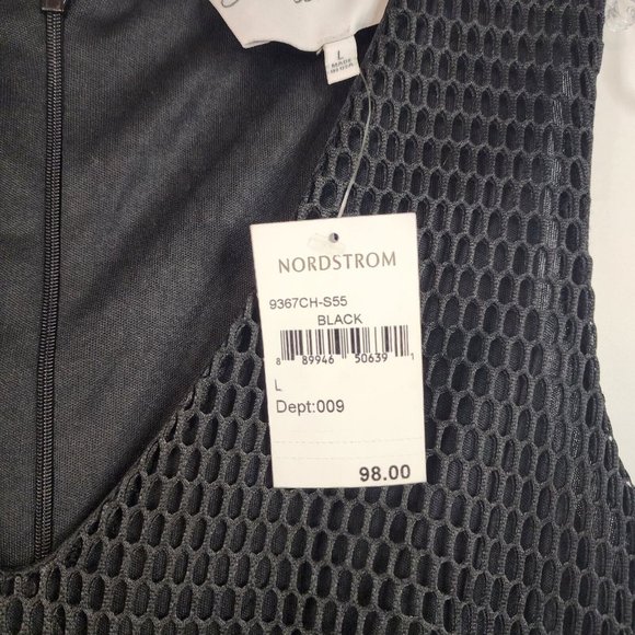 Charles Henry Dress Womens Large Black Net Pattern V Neck Fit Flare Night Out - Picture 11 of 13